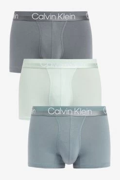 Calvin Klein Grey Modern Structure Cotton Trunks 3 Pack