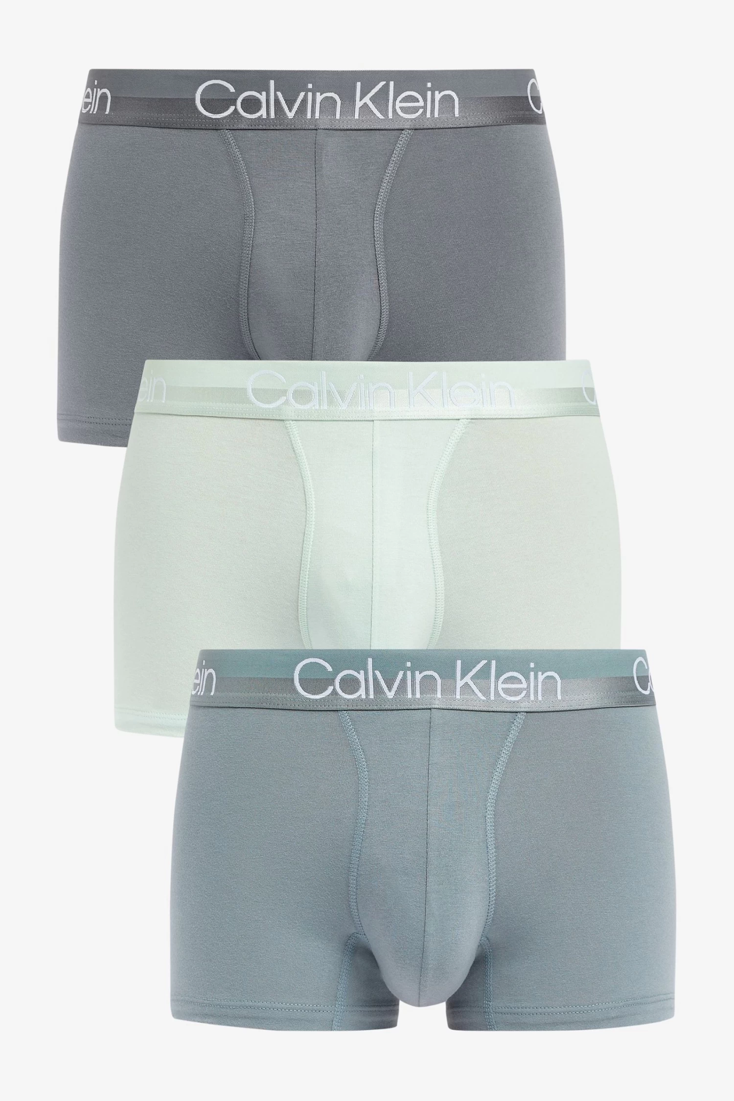 Calvin Klein Grey Modern Structure Cotton Trunks 3 Pack 3 Calvin Klein Grey Modern Structure Cotton Trunks 3 Pack