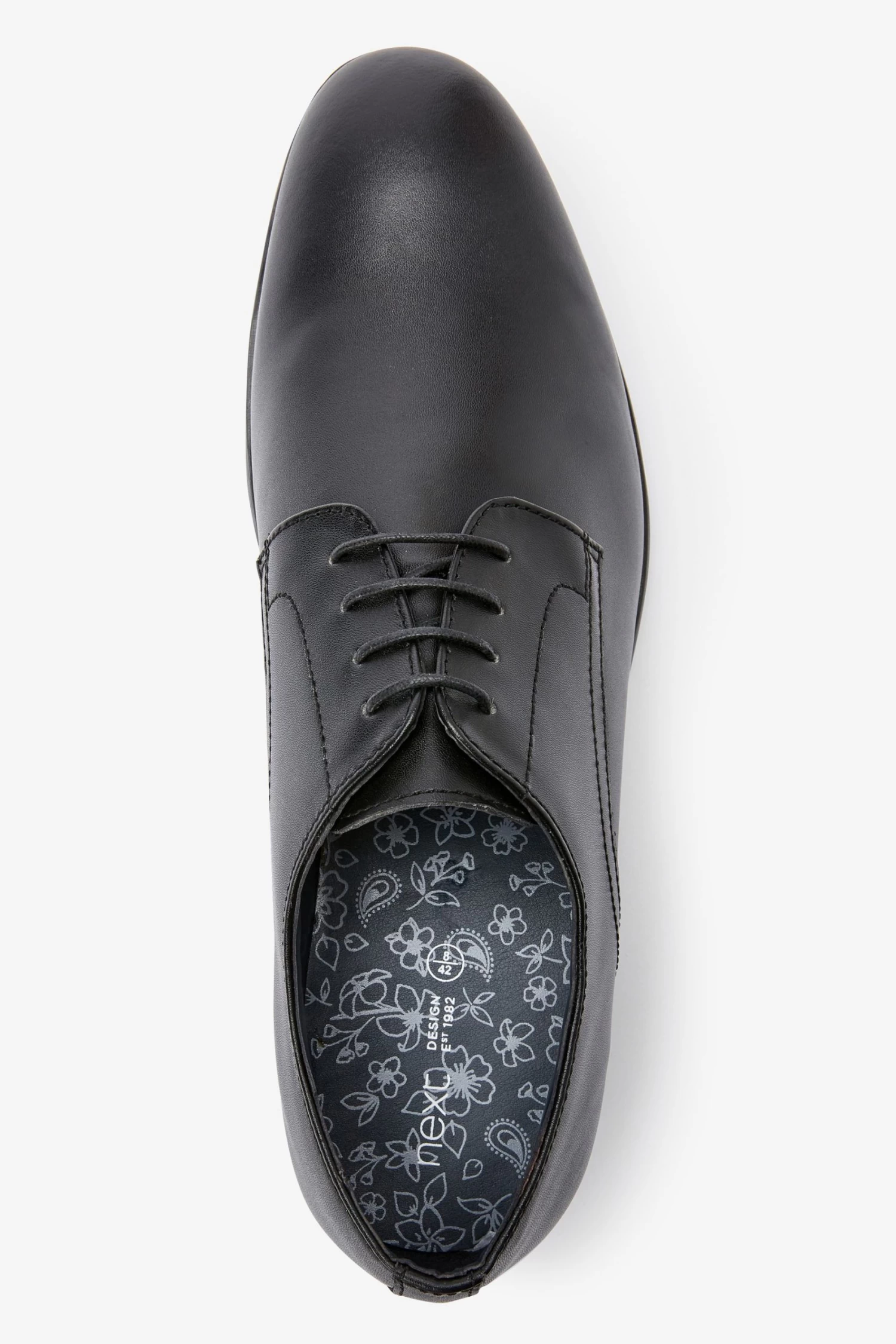 Next Black Round Toe Leather Derby Shoes 5 Next Black Round Toe Leather Derby Shoes - Image 3