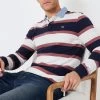 Crew Clothing Company White Stripe Cotton Classic Rugby Shirt -Fashion Men Shop 803190s