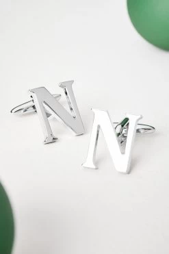 Next Silver Tone Personalised Letter Cufflinks -Fashion Men Shop 912444s3