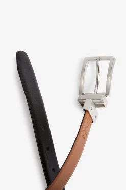 Next Black/Tan Brown Signature Italian Leather Grain Effect Belt -Fashion Men Shop 926529s7