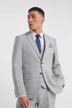 Jacamo Grey Jasper Check Suit Jacket