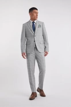 Jacamo Grey Jasper Check Suit Jacket -Fashion Men Shop 939 760s3