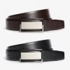 Next Black/Brown Signature Reversible Plaque Leather Belt -Fashion Men Shop 950 952s