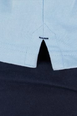 Raging Bull Blue Cut And Sew Crest Rugby Shirt -Fashion Men Shop 993006s6