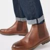 Next Tan Brown Leather Cleated Chelsea Boots