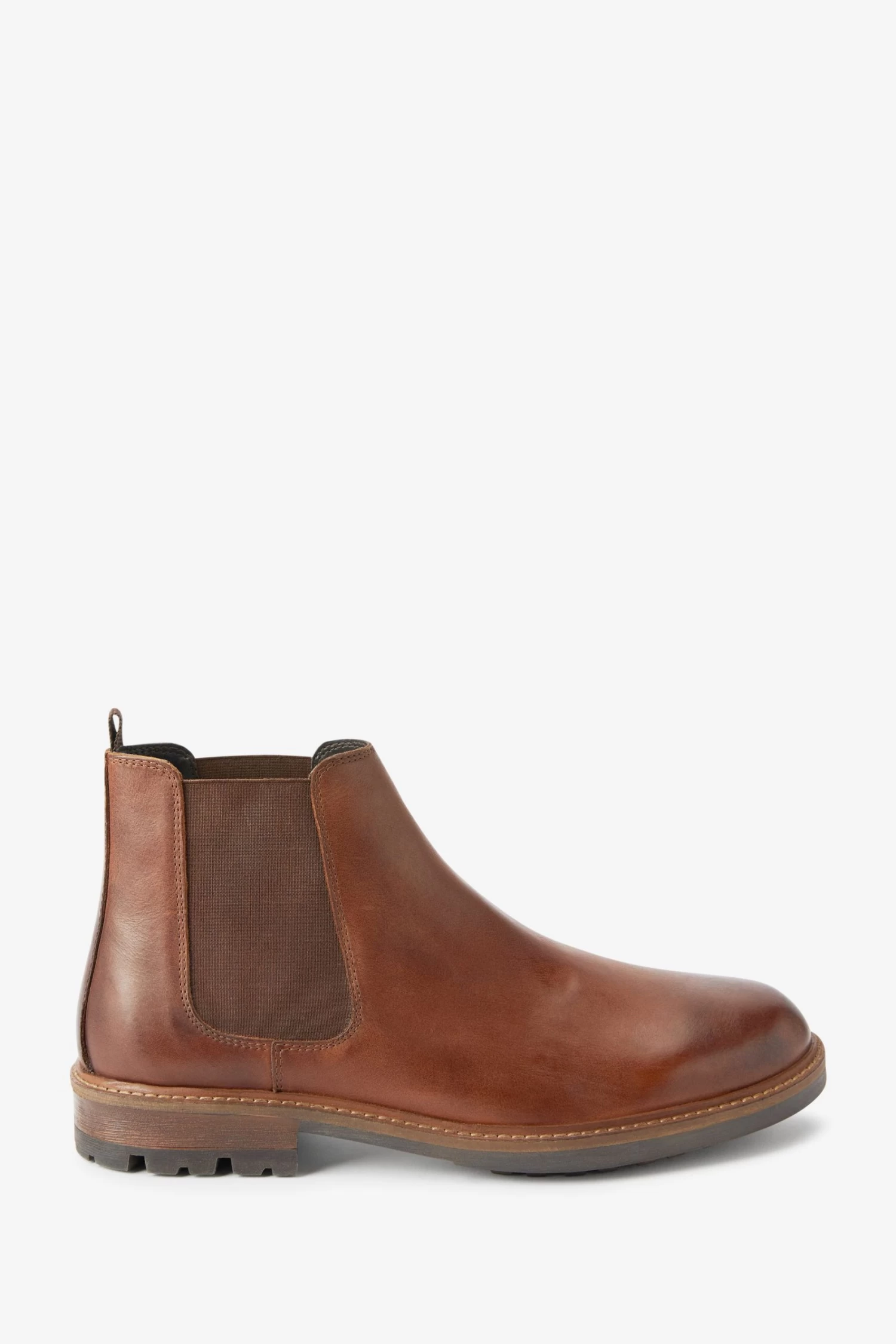 Next Tan Brown Leather Cleated Chelsea Boots 4 Next Tan Brown Leather Cleated Chelsea Boots - Image 2
