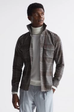 Reiss Marley Long Sleeve Check Overshirt