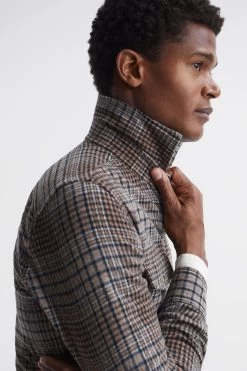 Reiss Marley Long Sleeve Check Overshirt -Fashion Men Shop A11 957s4