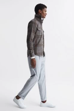 Reiss Marley Long Sleeve Check Overshirt -Fashion Men Shop A11 957s7