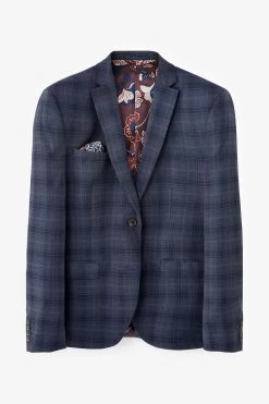 Next Blue Check Suit: Jacket -Fashion Men Shop A20 486s6