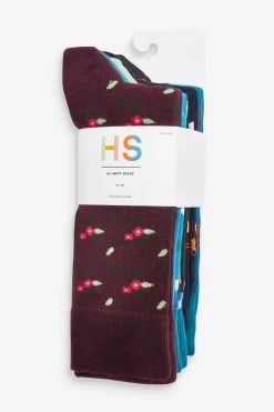 HS By Happy Socks Blue Sports Socks 5 Pack