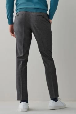 Next Textured Trousers With Motion Flex Waistband -Fashion Men Shop A37 921s3