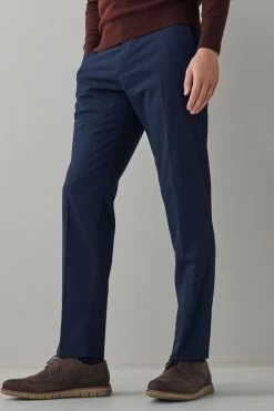 Next Textured Trousers With Motion Flex Waistband -Fashion Men Shop A37916s