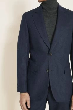 MOSS Tailored Fit Ink Herringbone Suit: Jacket -Fashion Men Shop A64 264s4