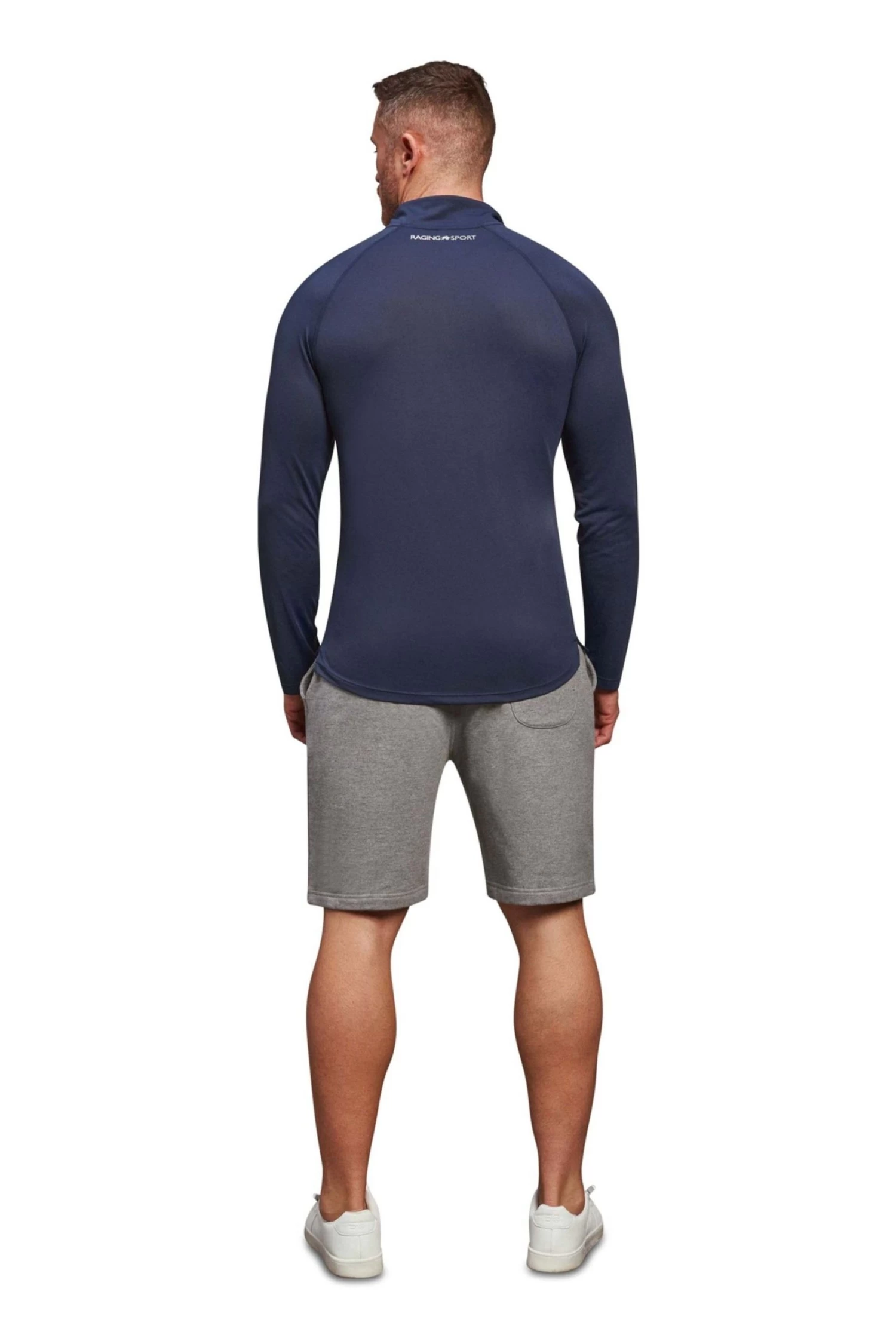 Raging Bull Blue Performance Long Sleeve Quarter Zip Sweat Top 4 Raging Bull Blue Performance Long Sleeve Quarter Zip Sweat Top - Image 2