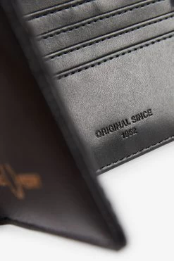 Fred Perry Black Grain Textured PU Billfold Wallet -Fashion Men Shop A85001s4