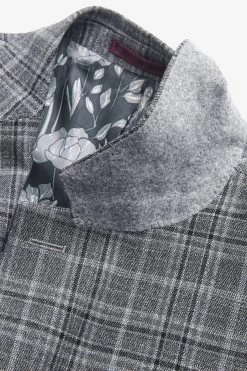 Next Grey Regular Fit Check Suit: Jacket -Fashion Men Shop A86 741s4