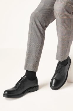 Next Black Modern Heritage Leather Derby Shoes