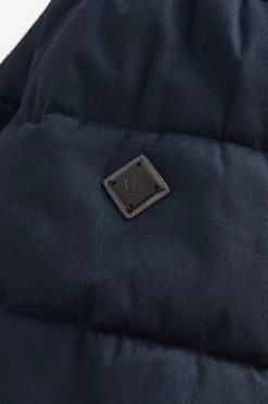 Next Navy Blue Textured Look Long Puffer Coat -Fashion Men Shop A94056s10