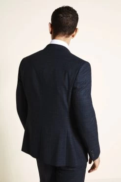 MOSS Slim Fit Navy Blue And Pink Check Suit: Jacket -Fashion Men Shop A98 597s2