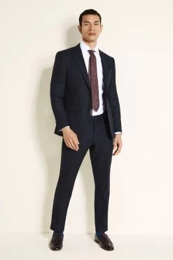 MOSS Slim Fit Navy Blue And Pink Check Suit: Jacket -Fashion Men Shop A98 597s3