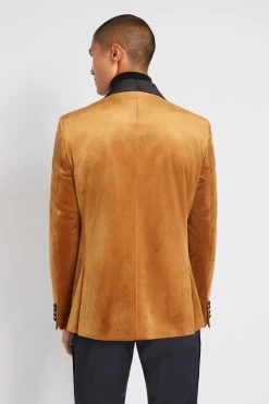 MOSS Orange Slim Fit Camel Velvet Jacket -Fashion Men Shop A98 900s3