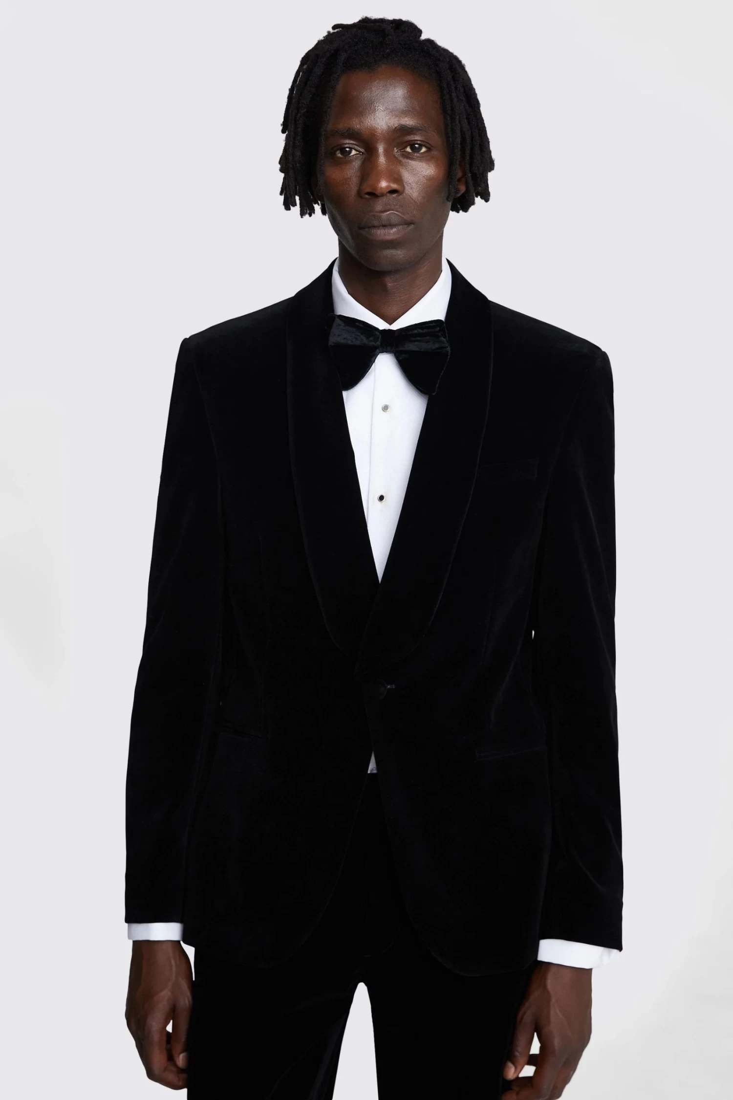 MOSS Black Slim Fit Velvet Suit: Jacket 4 MOSS Black Slim Fit Velvet Suit: Jacket - Image 2