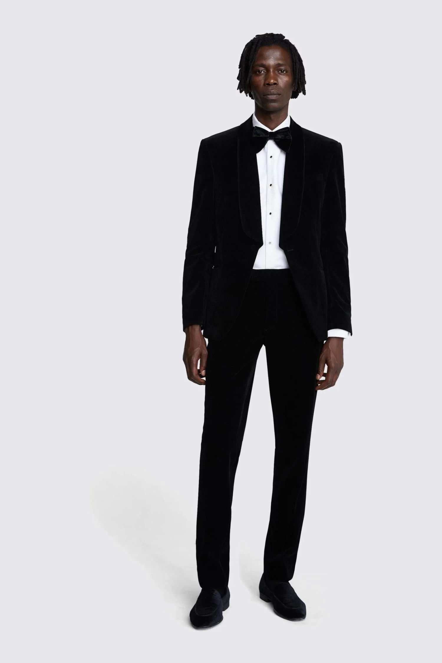 MOSS Black Slim Fit Velvet Suit: Jacket 5 MOSS Black Slim Fit Velvet Suit: Jacket - Image 3
