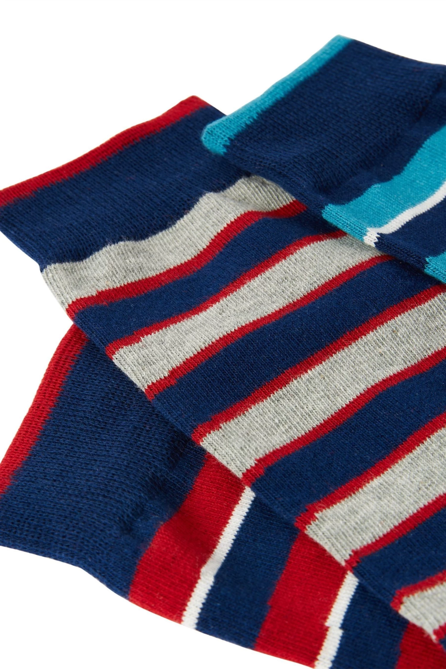 Joules Blue Striking Cotton Socks 3Pk 5 Joules Blue Striking Cotton Socks 3Pk - Image 3