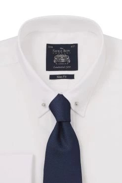 Savile Row Co White Pin Collar Slim Fit Double Cuff Shirt 9 Savile Row Co White Pin Collar Slim Fit Double Cuff Shirt -Fashion Men Shop C03838s3