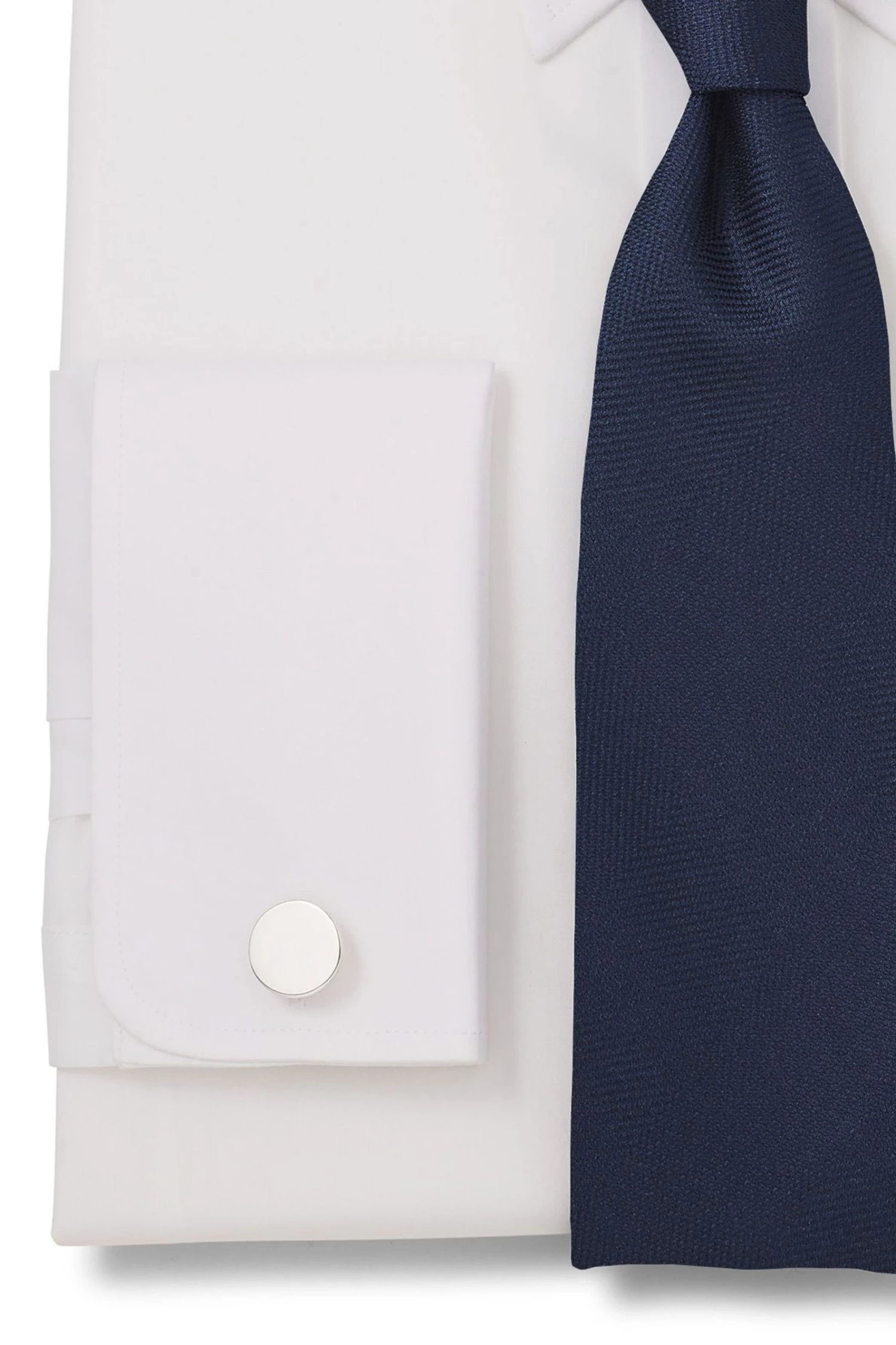 Savile Row Co White Pin Collar Slim Fit Double Cuff Shirt 6 Savile Row Co White Pin Collar Slim Fit Double Cuff Shirt - Image 4