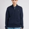 U.S. Polo Assn. Mens Blue Cotton Full Zip Knit Cardigan -Fashion Men Shop C04003s