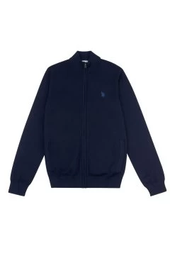 U.S. Polo Assn. Mens Blue Cotton Full Zip Knit Cardigan -Fashion Men Shop C04003s5