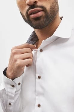 Next White Round Collar Shirt -Fashion Men Shop C13639s3