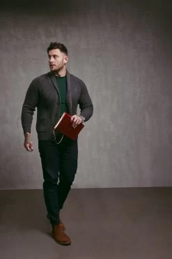 Raging Bull Grey Shawl Neck Cardigan 13 Raging Bull Grey Shawl Neck Cardigan -Fashion Men Shop C15300s2