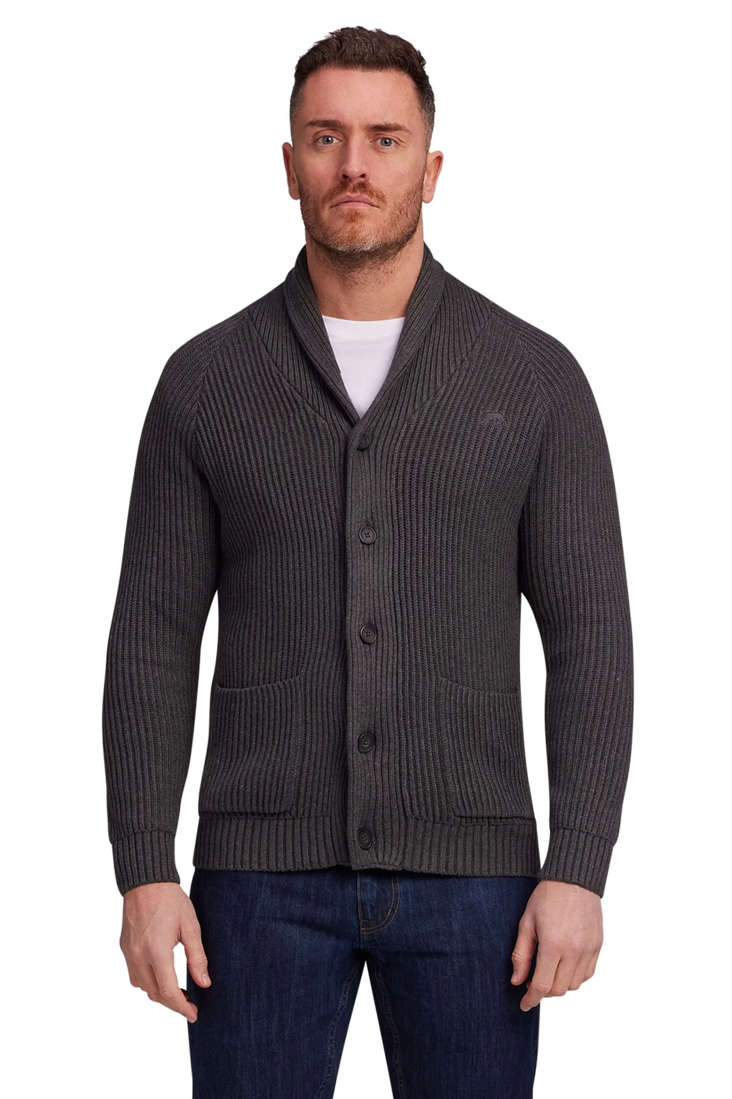 Raging Bull Grey Shawl Neck Cardigan 7 Raging Bull Grey Shawl Neck Cardigan - Image 5