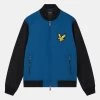 Lyle & Scott Blue Block Bomber Jacket -Fashion Men Shop C21943s