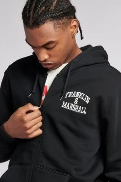 Franklin & Marshall Mens Arch Letter BB Zip Thru Sweat Top -Fashion Men Shop C26275s4