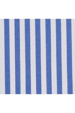 Savile Row Blue Stripe Classic Fit NoIron Single Cuff Shirt -Fashion Men Shop C27360s5