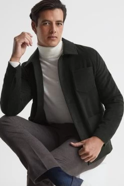 Reiss Connaught Cashmere Flannel Overshirt -Fashion Men Shop C28252s7