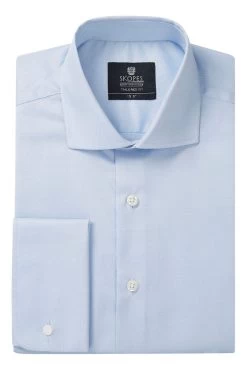 Skopes Tailored Fit Blue Dobby Formal Shirt -Fashion Men Shop C28692s4