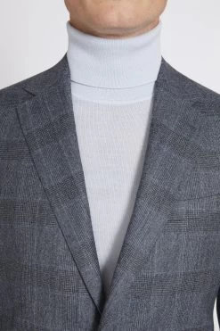 MOSS X Barberis Tailored Fit Blue Check Suit: Jacket -Fashion Men Shop C29 856s5