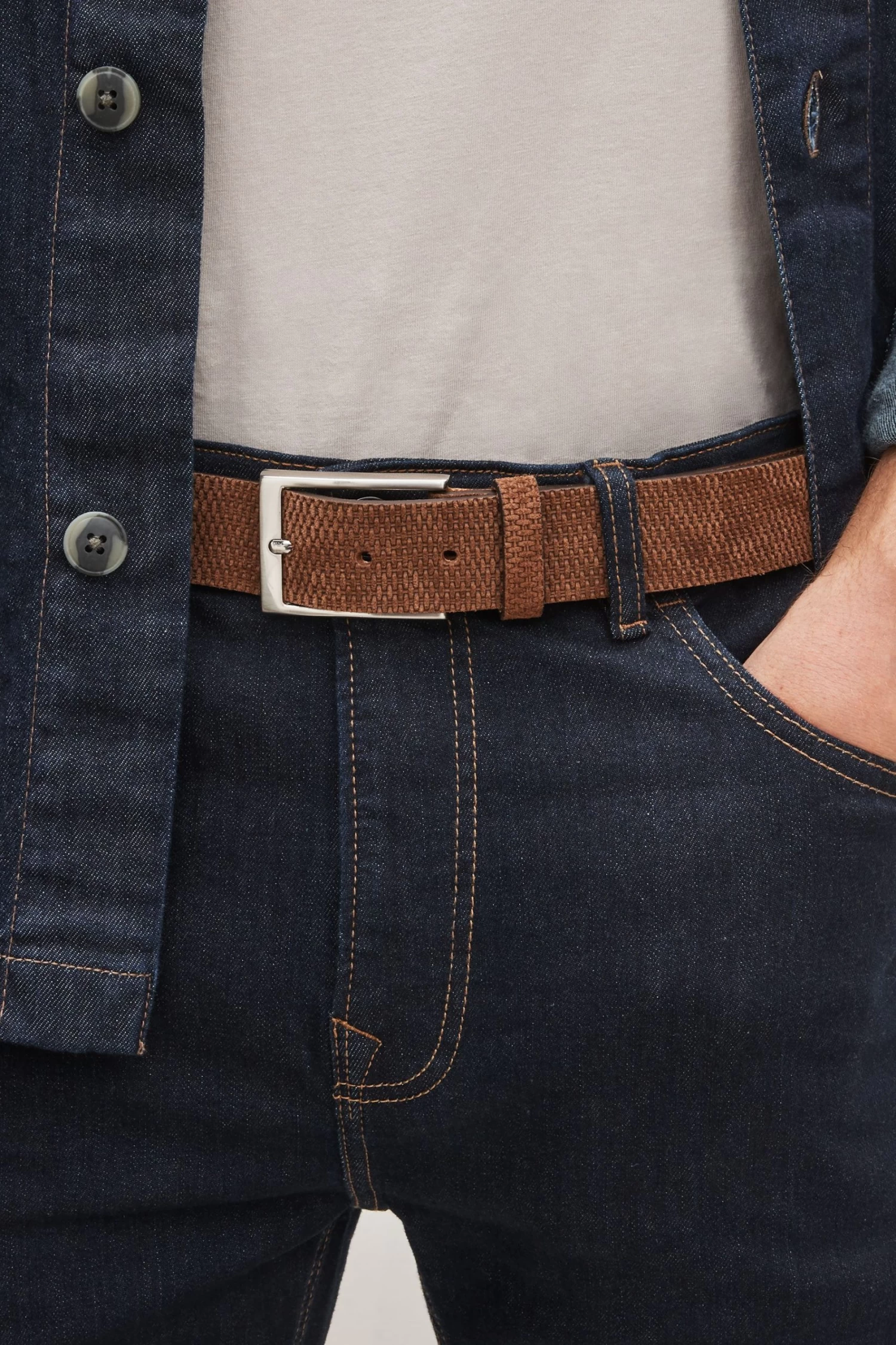 Next Tan Brown Textured Suede Belt 3 Next Tan Brown Textured Suede Belt