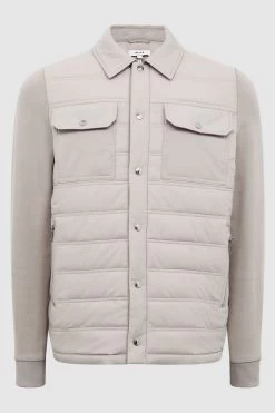 Reiss Roddie Long Sleeve Quilted Hybrid Jacket -Fashion Men Shop C45 047s2