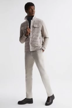 Reiss Roddie Long Sleeve Quilted Hybrid Jacket -Fashion Men Shop C45 047s3