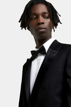 River Island Black Peak Tuxedo Jacket -Fashion Men Shop C45358s4