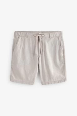 Next Drawstring Linen Blend Shorts -Fashion Men Shop C47700s5