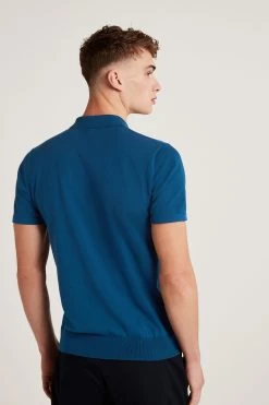 Next Knitted Zip Polo Shirt -Fashion Men Shop C55 584s3